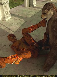 Beautiful tigress rides the tool of a hard hung wolf