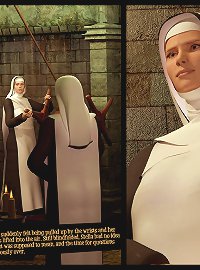 Hogtied slave was nonstop fucked in a vault by mad nun mistresses