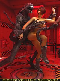 Giant scary alien creature fucks the hell out of a survivor girl